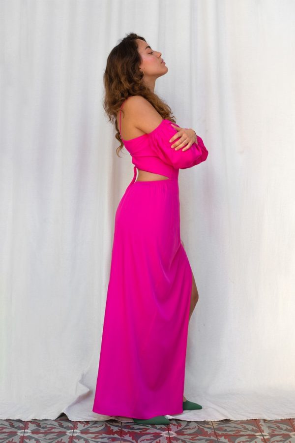 Dionisia Vestido Noche Invitada Fucsia Evening Dress Pink 10